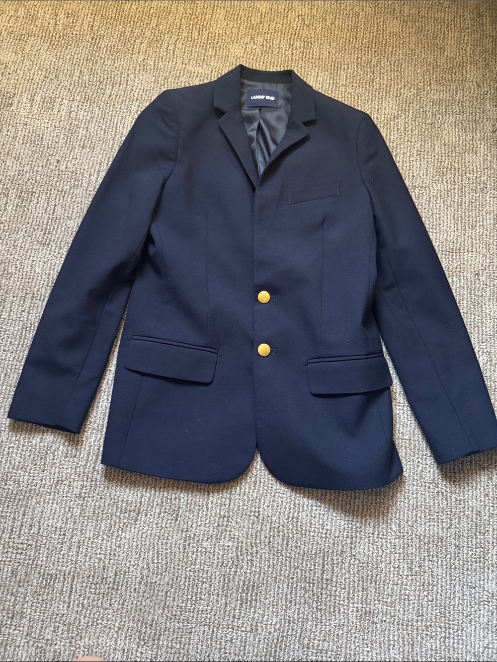 Lands' End Classic Navy Blazer with Gold Buttons